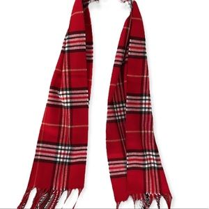 Red Plaid Scarf Soft Winter Fall Mod Classic Neck Scarf